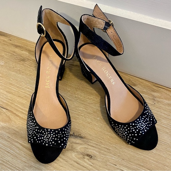 Retro Black Rhinestone Heels - Picture 4 of 5